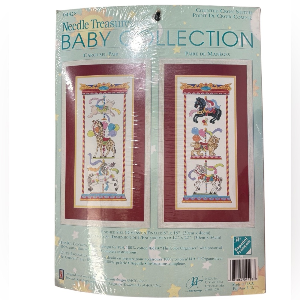 New Needle Treasures Cross Stitch Kit Carousel Pair & Paire De Maneges